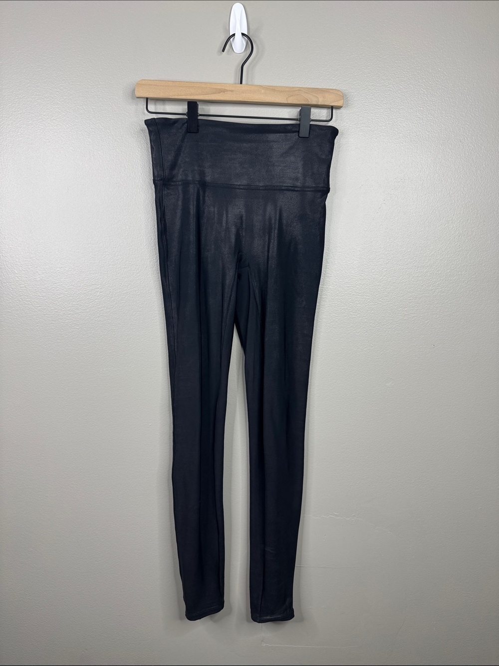 Spanx Faux Leather Leggings Black High Waisted - Women's Size Small S Shaping